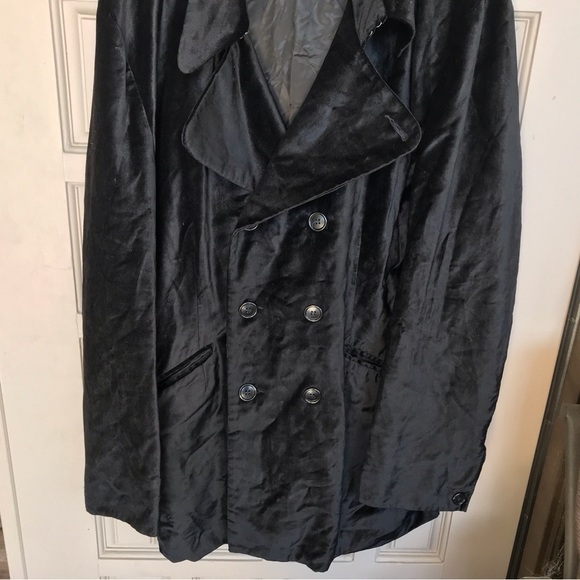 Velvety Blk Double Breasted Car Coat New Republic NY lined - Picture 8 of 10